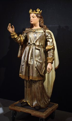  "Vergine Incoronata"  scultura lignea policroma e argentata